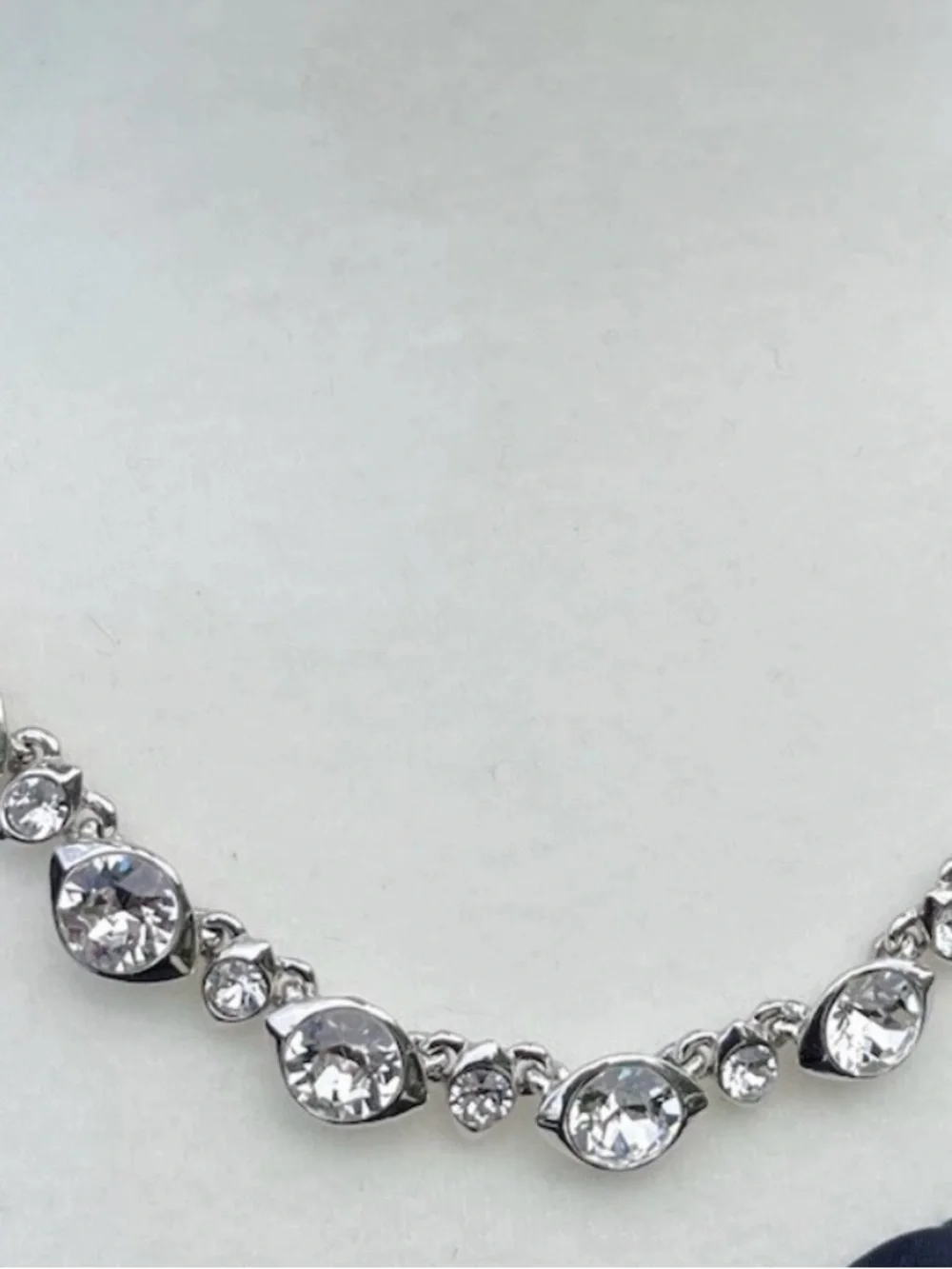 Givenchy Silver-Tone Crystal Necklace with Drop Earrings